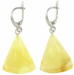 Серьги-треугольники из янтаря